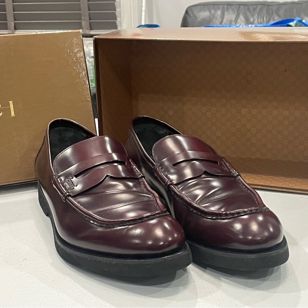 Gucci Dark Burgundy Leather Interior with Embossed Logo